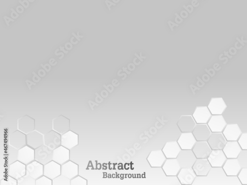 Concept abstract hexagon background. Technology  on white background.  Embossed Hexagon , honeycomb ,light and shadow. Vector illustration.