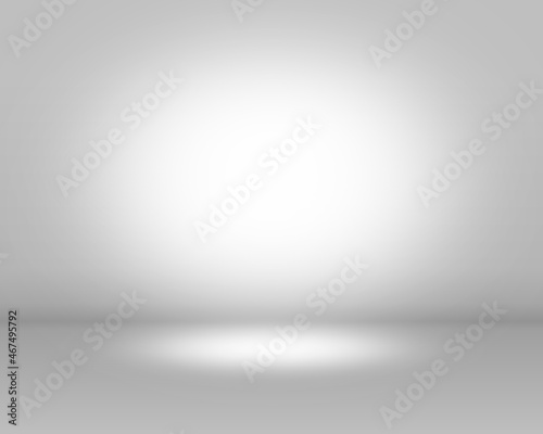 Abstract illustration 3D background texture of dark and light clear white   black and gray gradient wall and floor in studio room. Empty room studio gradient.
