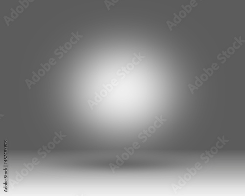 Abstract illustration 3D background texture of dark and light clear white , black and gray gradient wall and floor in studio room. Empty room studio gradient.
