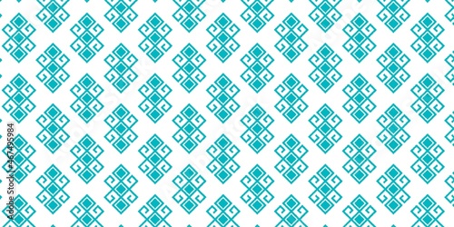 Woven Tribal Geometric Pattern Swatches Blue Floral Vector Background Design for Motif Print, Banner and Backdrop