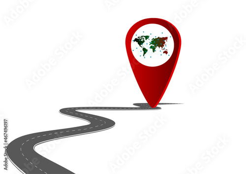 Roadway business in the stock markets. World map communication Global network connection Causing the world to create a large economy resulting in trading. via stock exchange Resulting in growth GDP
