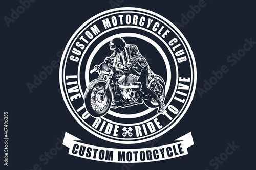 Custom motorcycle club silhouette design