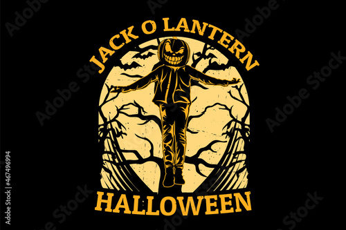 Jack o lantern halloween silhouette design