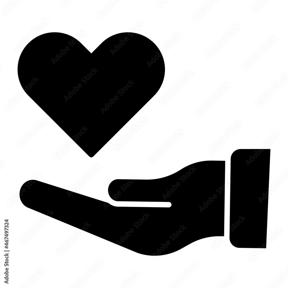 Conceptual solid design icon of love care Conceptual solid design icon of love care