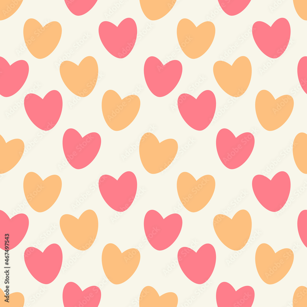 Vector pattern of colored hearts