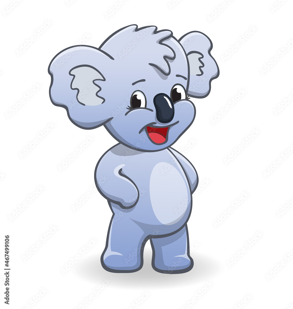 cute smiling happy koala character standing cute smiling happy koala character standing