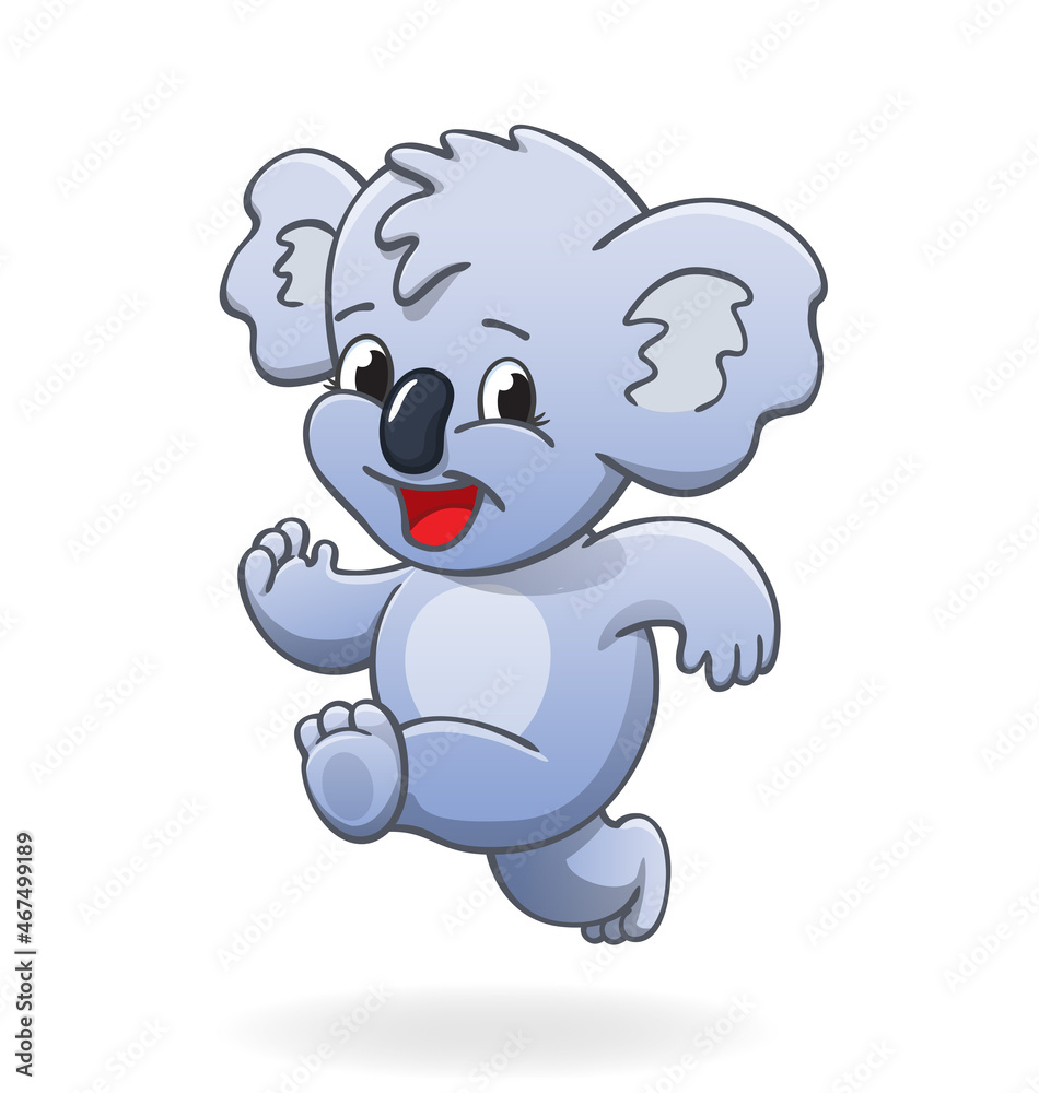 cute smiling happy koala running cute smiling happy koala running