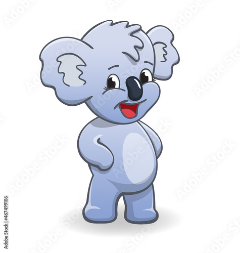 cute smiling happy koala character standing