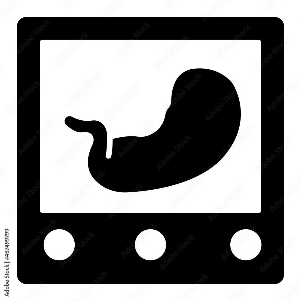 A trendy design icon of sonography machine A trendy design icon of sonography machine