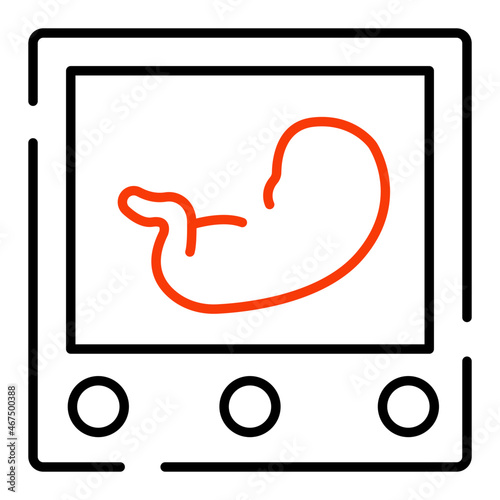 A trendy design icon of sonography machine 