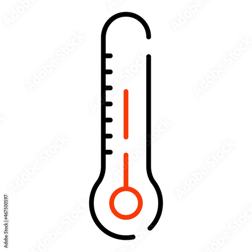 A temperature gauge icon, solid design of thermometer