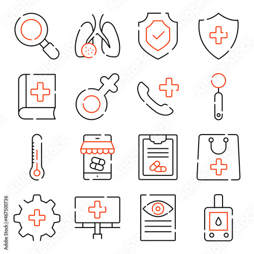 Pack of Medication Line Icons