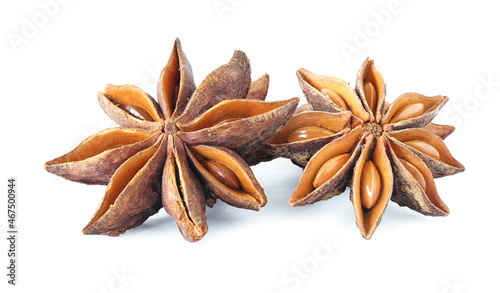 Stars anise isolated on white background