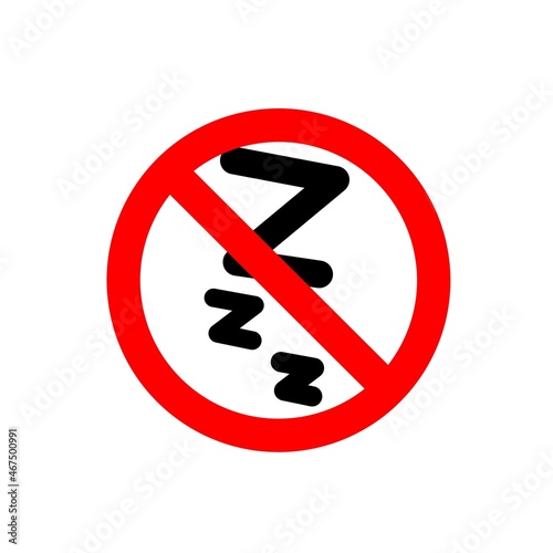 No sleeping sign.