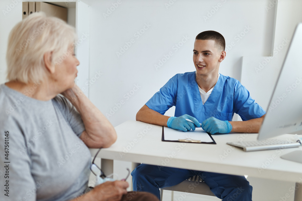elderly woman patient at the doctor's appointment diagnosis