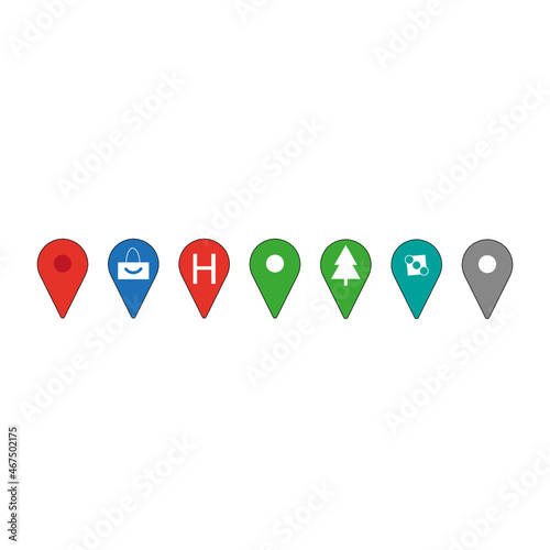 Map markers icon set