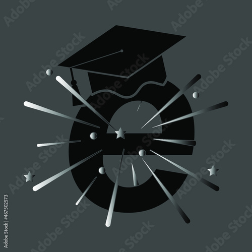 graduation hats. vector illustration Eps 10