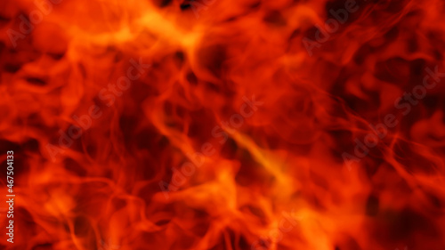 Fire texture background, abstract orange flames pattern, glowing fiery 3D render illustration.