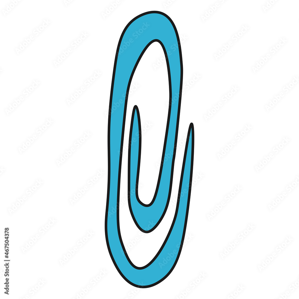 School paper clip in Doodle style. illustration. School paper clip in Doodle style. illustration.