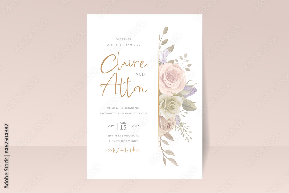 Beautiful roses invitation card template Beautiful roses invitation card template