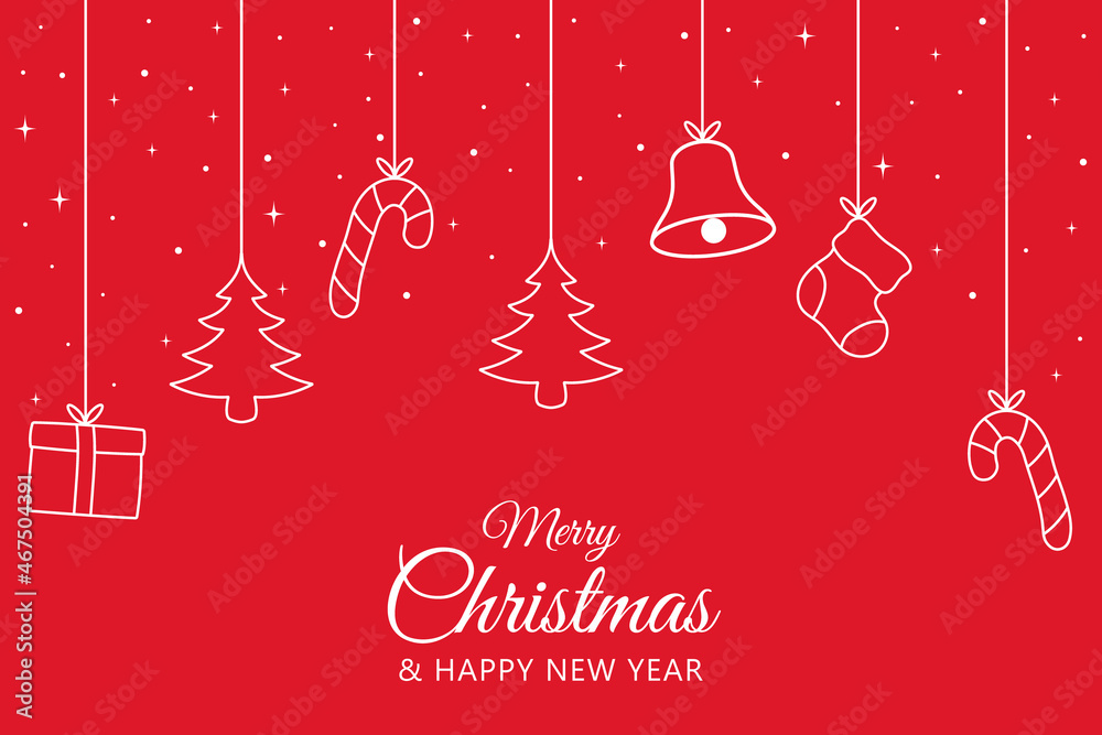 Naklejka premium Hand drawn christmas background