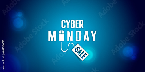 Cyber Monday shopping on a blue background monday sale