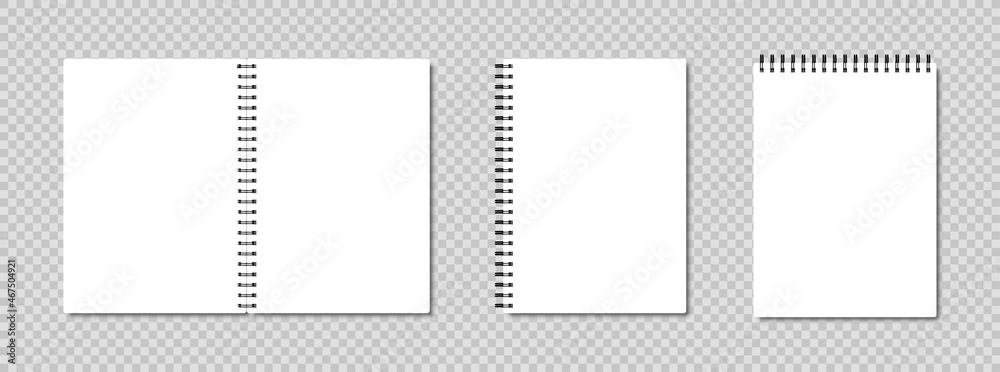 Realistic vector notebook mockup set. Vector illustration. Realistic vector notebook mockup set. Vector illustration.
