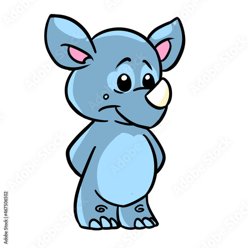 Little baby rhino character animal illustration cartoon