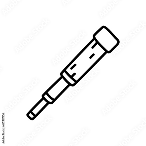 Spyglass. Pirate item sketch. Doodle hand drawn illustration. Vector line icon
