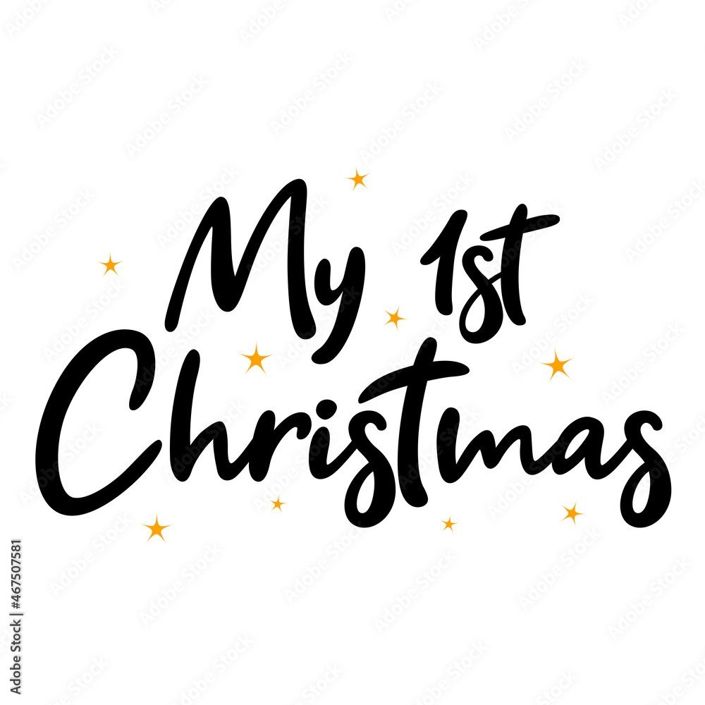 My first Christmas positive baby quote. Modern brush calligraphy