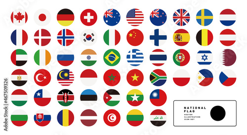 ベストカントリー 国旗アイコンのセット ベクターイラスト