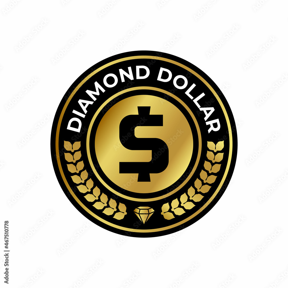 diamond dollar luxury gold badge premium vector diamond dollar luxury gold badge premium vector