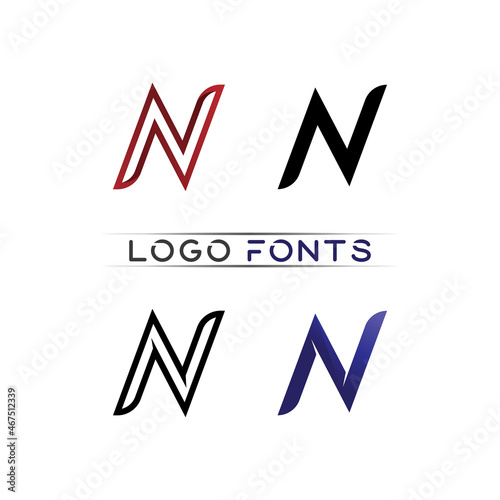 N logo font company logo business and letter initial N design vector and letter for logo