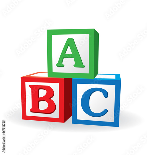colorful kids abc letter blocks