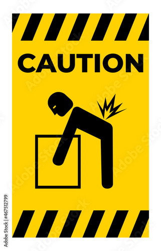 Lifting Hazard Symbol Sign Isolate On White Background,Vector Illustration EPS.10