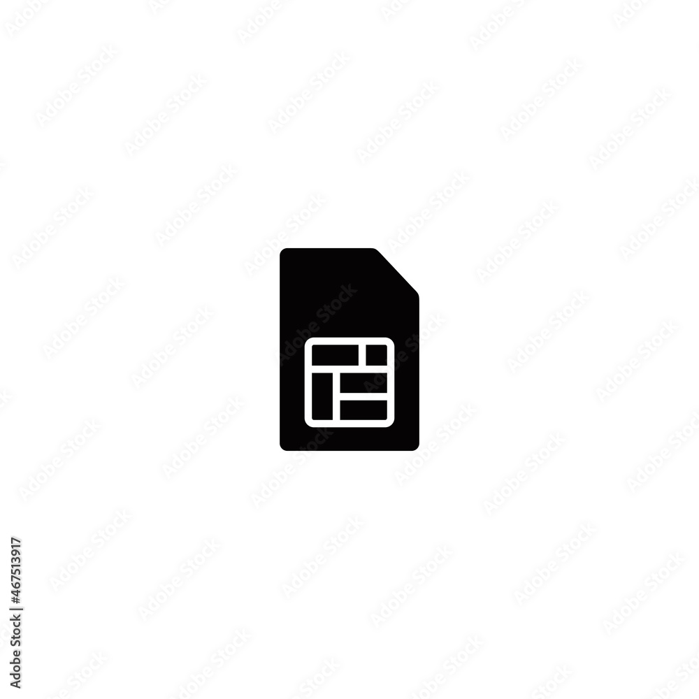 Sim card simple flat icon vector illustration Sim card simple flat icon vector illustration