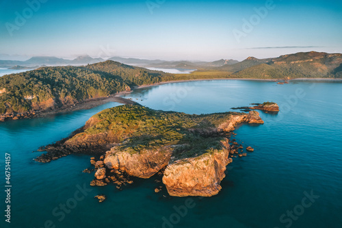 Aerial view of Cape Hillsborough National Park with views of Wedge Island