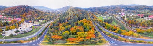 Road Carpathians autumn mountains Yaremche