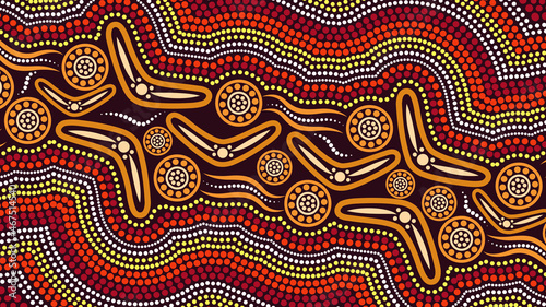 Boomerang dot art vector background
