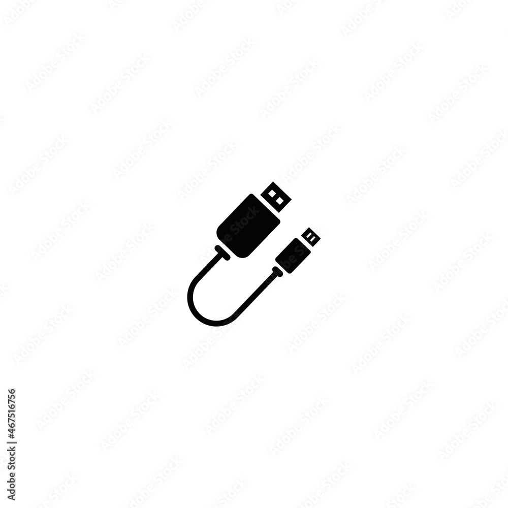 USB cable simple flat icon vector illustration USB cable simple flat icon vector illustration