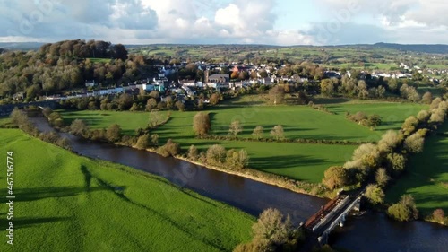 The river Towy as it flows through the town of Llandeilo in Carmarthenshire, South Wales, UK photo