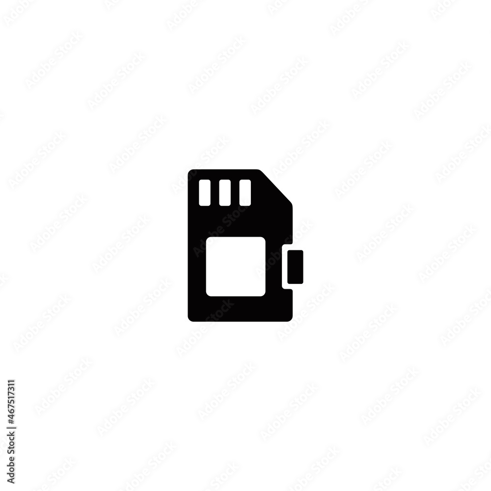 Memory card simple flat icon vector illustration Memory card simple flat icon vector illustration