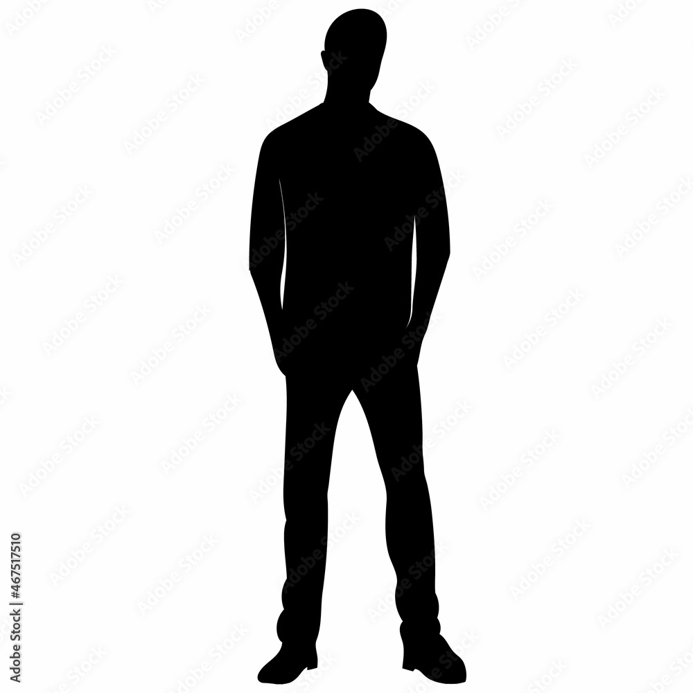 Obraz premium man black silhouette isolated, vector