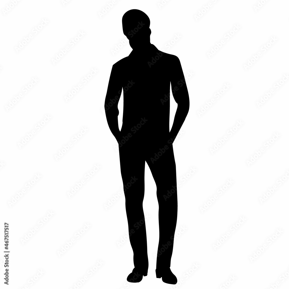 man black silhouette isolated, vector man black silhouette isolated, vector