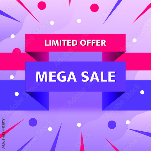 Abstract Style Sale Banner Template. Special Offer Discount Vector. Store Design Label Media Promotions