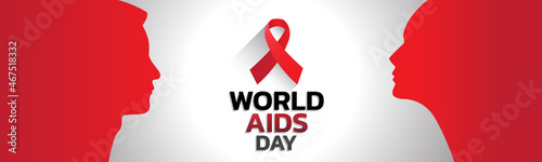 World AIDS Day Banner Background Illustration. Aids Awareness. World Aids Day concept. Red Ribbon. Vector illustration EPS10