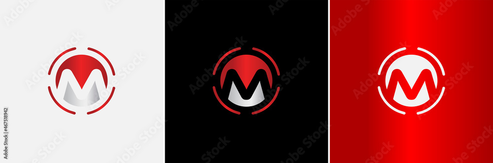 Silver Metallic Red M Logo Creative Modern Minimal Alphabet Initial Letter Mark Monogram Editable in Vector Format Silver Metallic Red M Logo Creative Modern Minimal Alphabet Initial Letter Mark Monogram Editable in Vector Format