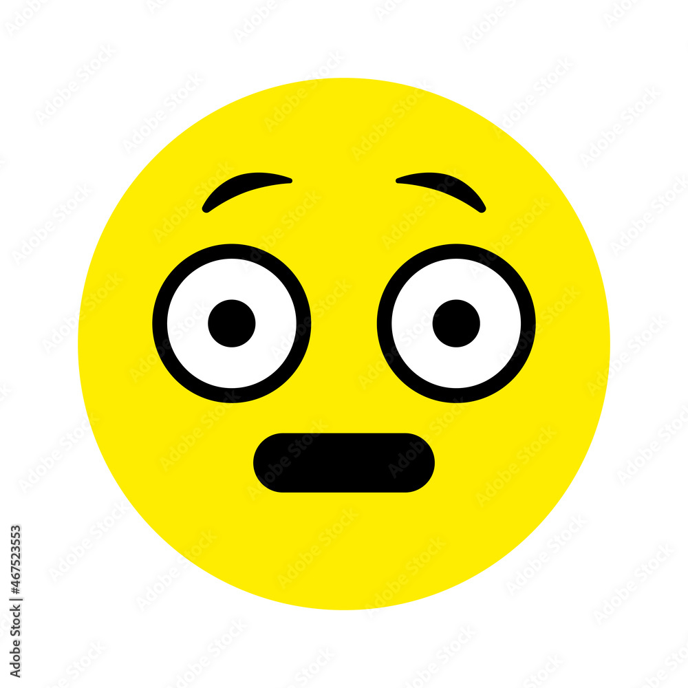 Surprised confused sad face. Emoji icon vector. Emoticon sign. Negative emotions. Vector illustration. Surprised confused sad face. Emoji icon vector. Emoticon sign. Negative emotions. Vector illustration.