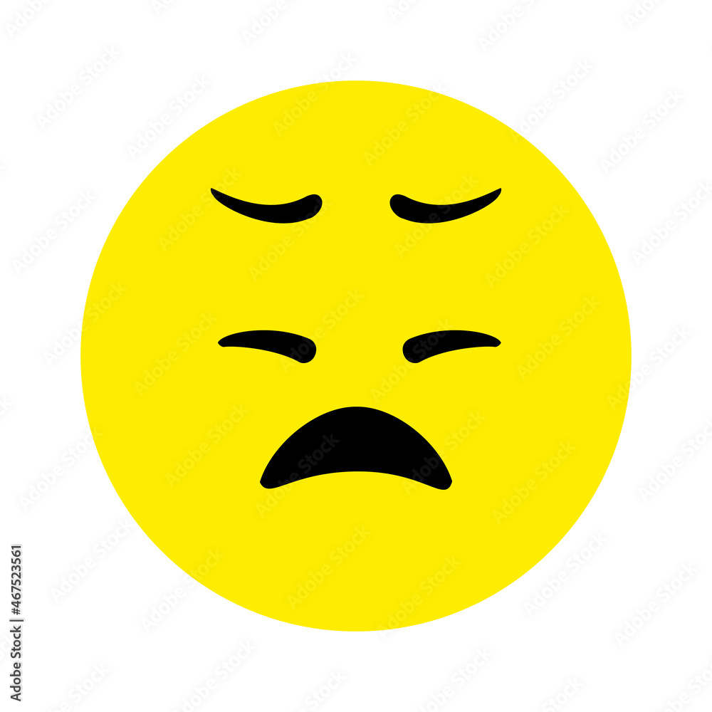Fototapeta premium Sad face. Emoji icon vector. Emoticon sign. Negative emotions. Vector illustration.