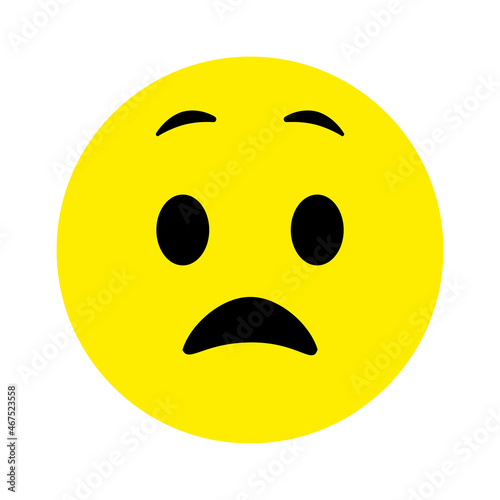 Sad face. Emoji icon vector. Emoticon sign. Negative emotions. Vector illustration.
